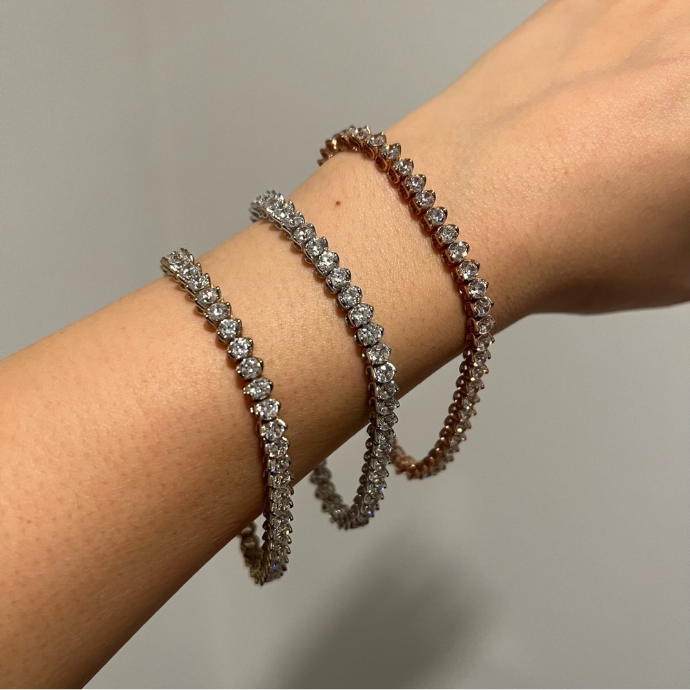 NEW Diamonique Sterling Silver Tennis Bracelet